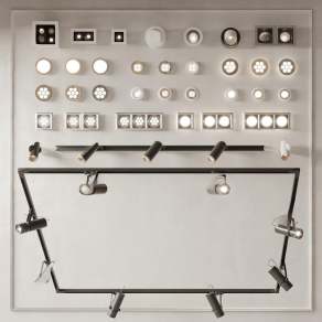 现代筒灯3D模型下载